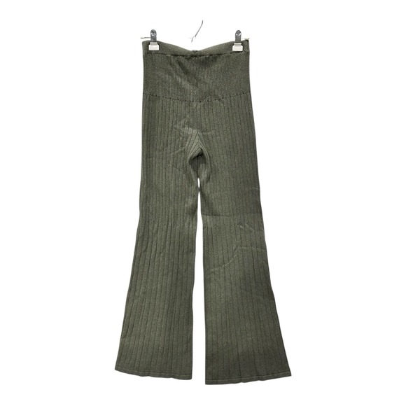 Free People Keep It Real Ribbed Flare Leg Sweater Pants Green Size S - Picture 3 of 9